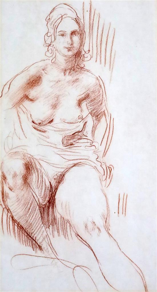 § Augustus John (1878-1961) Seated Nude 16.5 x 9in.